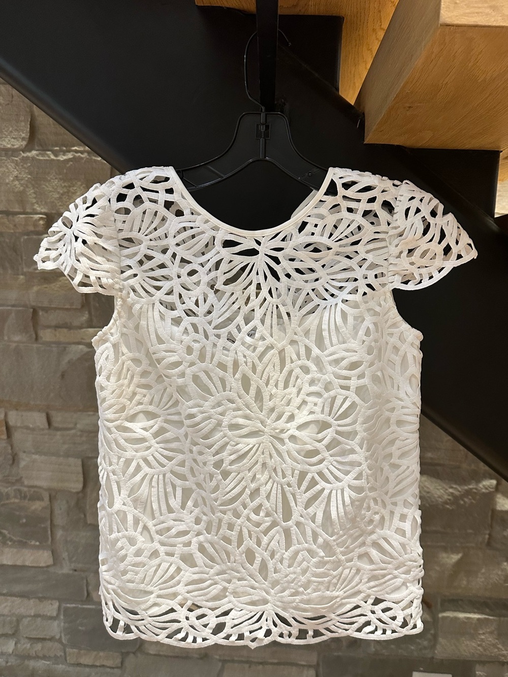 NWT Milly Lined White Lace Blouse - Size P